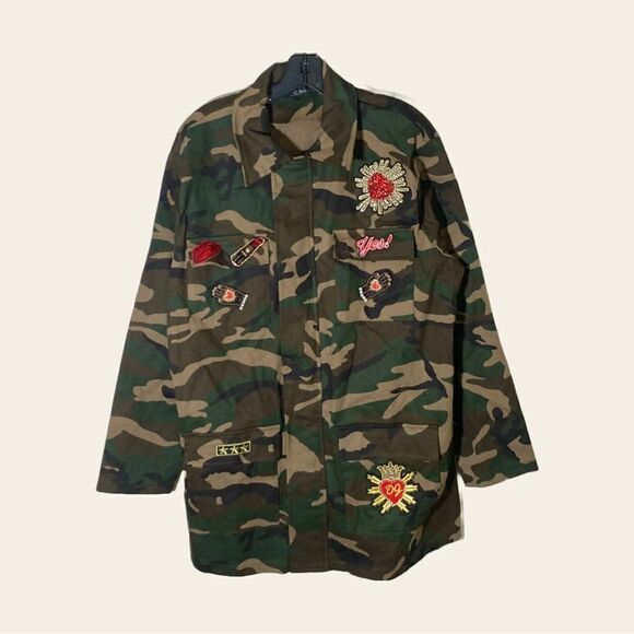 For Her NYC Camo Jacket Size Large - Picture 1 of 9